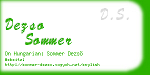 dezso sommer business card