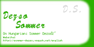 dezso sommer business card